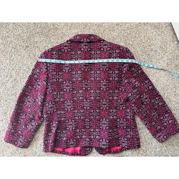 Embroidered Pink & Black Talbots Jacket, size Women's 16, Hook & Eye Closure - Picture 6 of 11